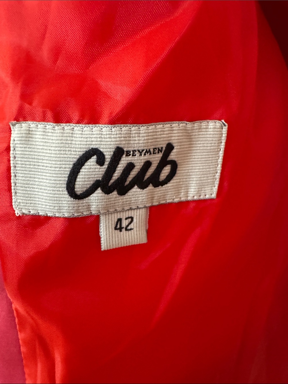 NWOT Beymen Club Bright Red Blazer with Pink Colorblock Trim - Women's Jacket - Picture 3 of 8